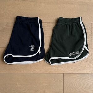 Brandy Melville Navy and Forest Green Trim Athletic Shorts Set
